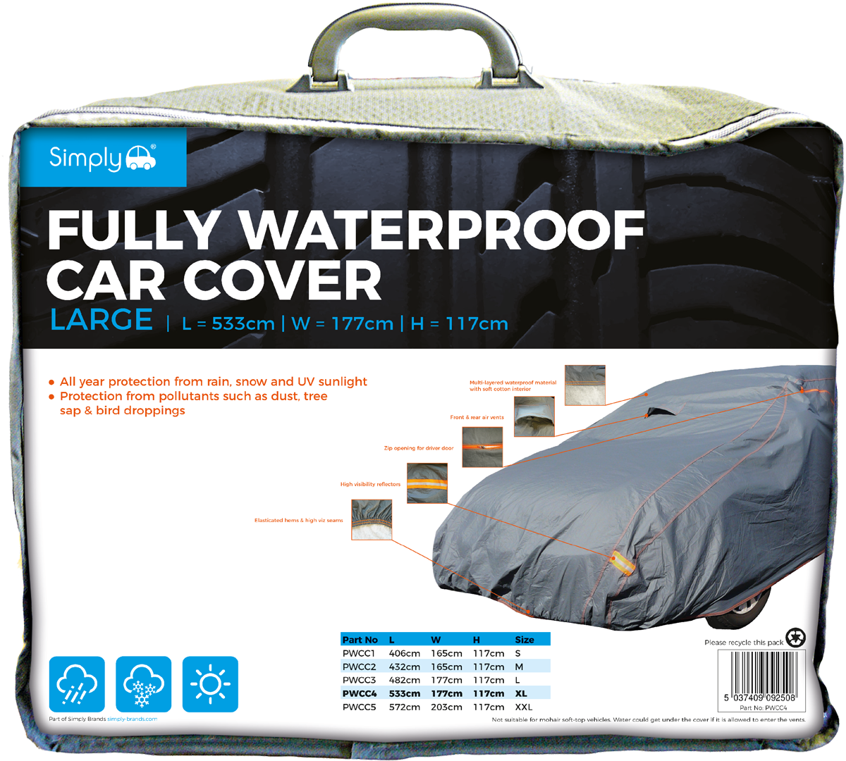 Xtra Large Fully Waterproof Cover (PWCC4)