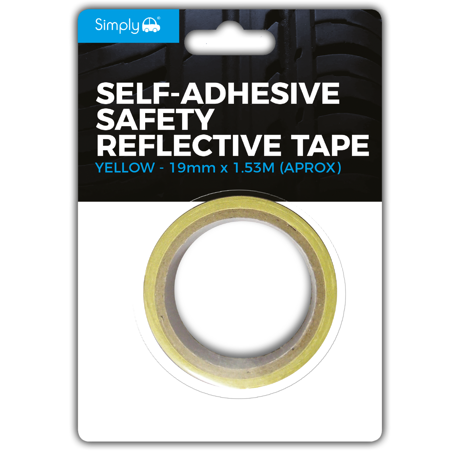 Self Adhesive Safety Reflective Tape 1.5Mx19mm Yellow (RT3)