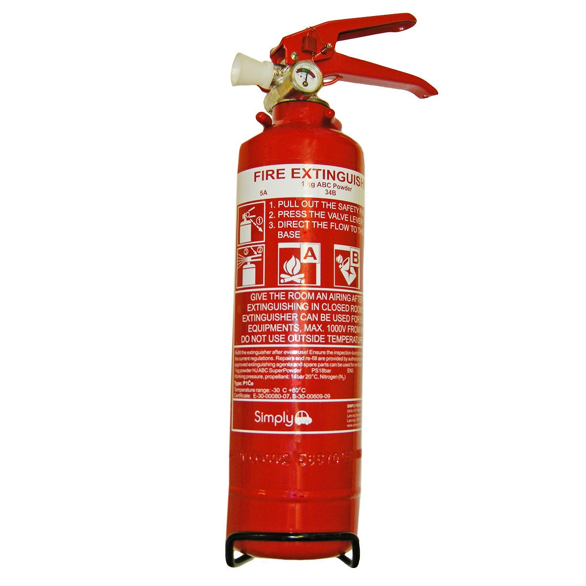 1Kg Powder Fire Extinguisher with Gauge (FE100)