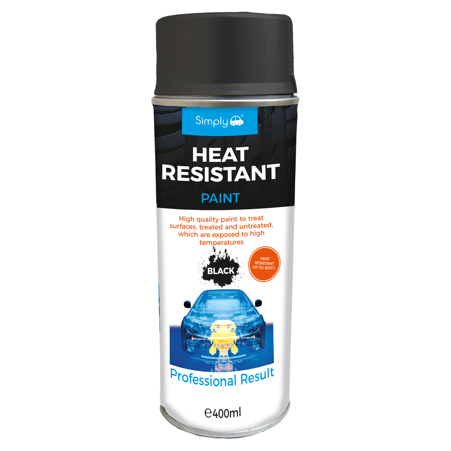 Black Heat Resistant Paint 400ml (SP-010)