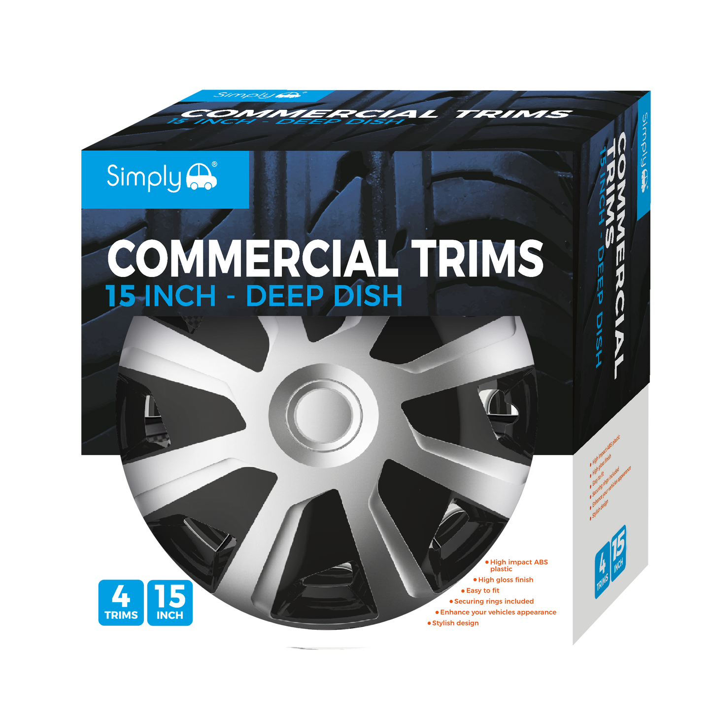 15" Mirage Van Wheel Cover Box of 4 Trim (SWT156)