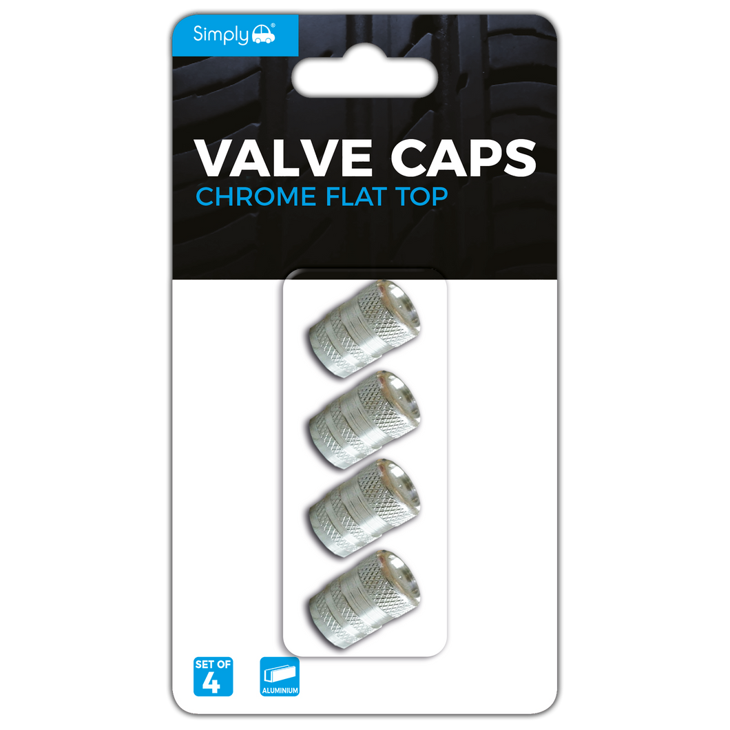 Chrome Flat Top Valve Caps (VAL04)